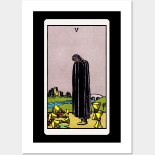 Card #40 - Five Of Cups - Rider Waite Smith Tarot Posters and Art